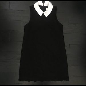 Collard dress with scallop hem